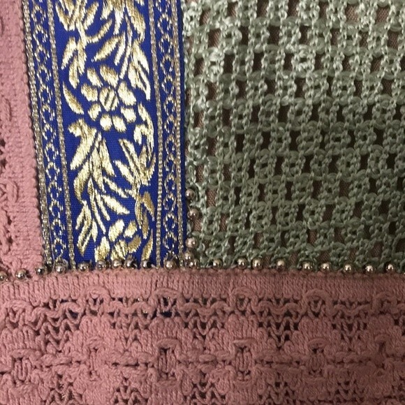 Vtg Marisol patchwork star button up fall winter cardigan coat size small - Picture 6 of 13